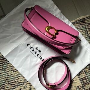 Coach Vibrant Pink Crossbody with Gold Clasp Tabby 26